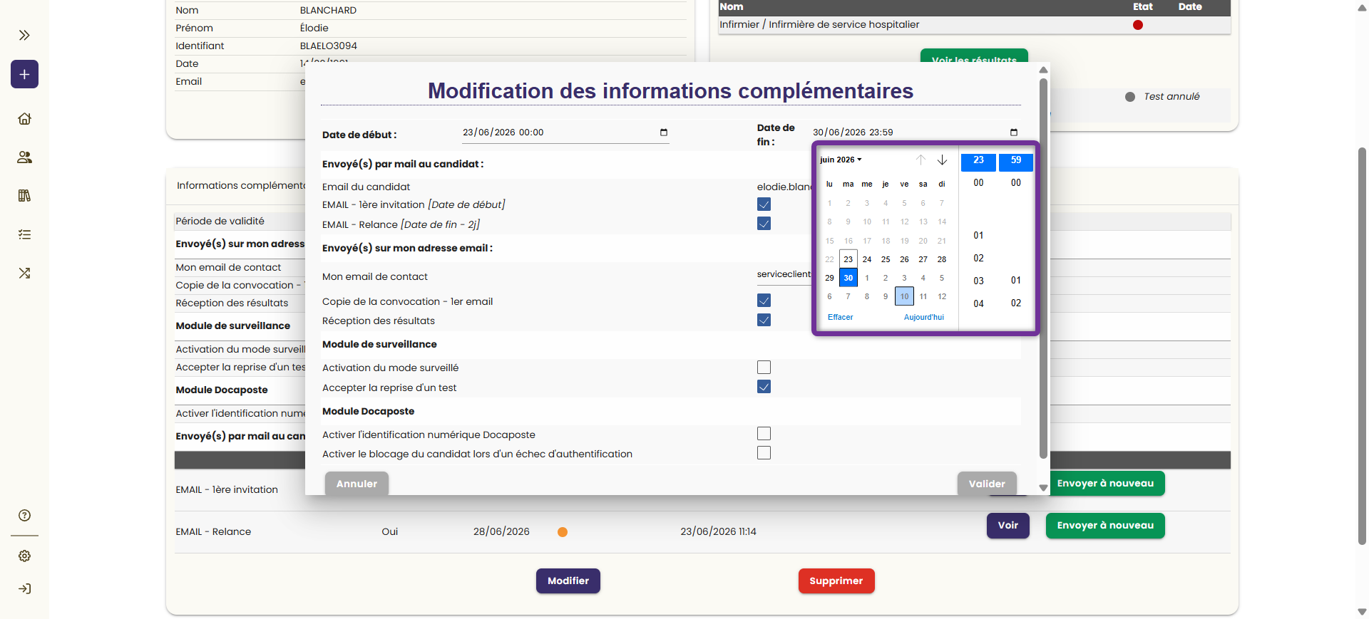 Validation dates