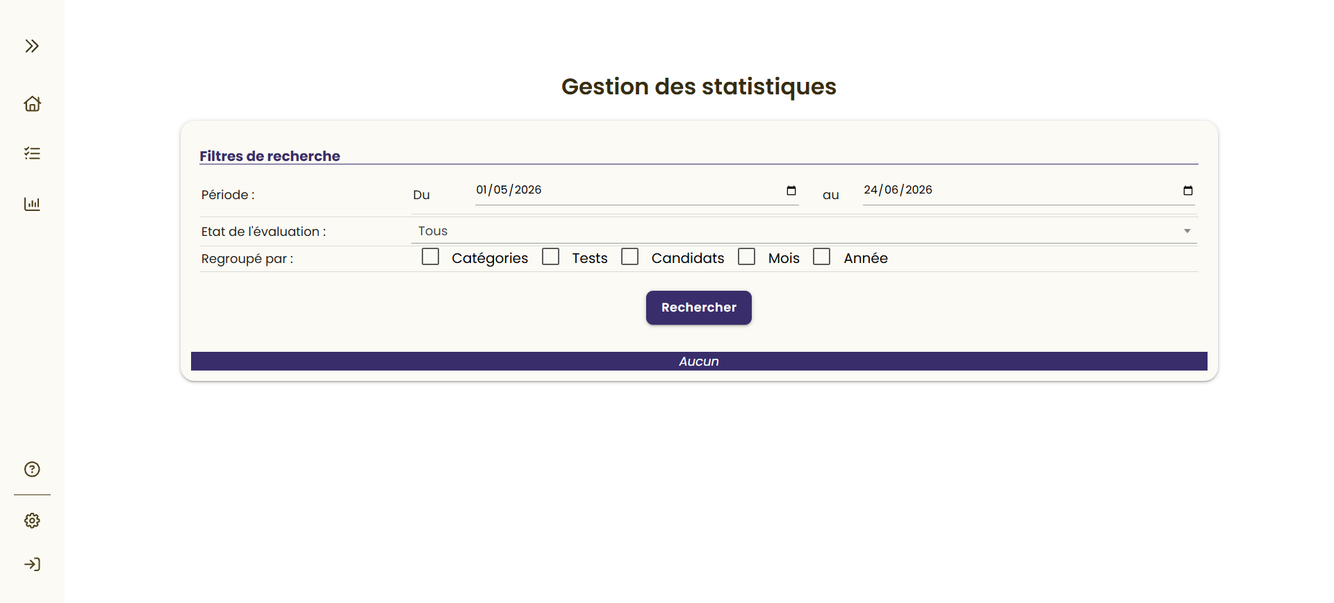 Filtres de recherche