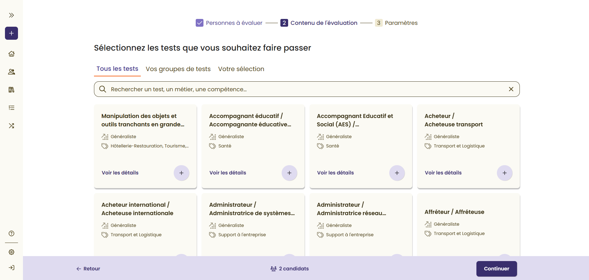 Sélection des tests